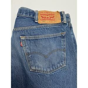 Levis 501 Jeans Mens 40x32 Blue Denim Original Straight Fit Button Fly Dark Wash